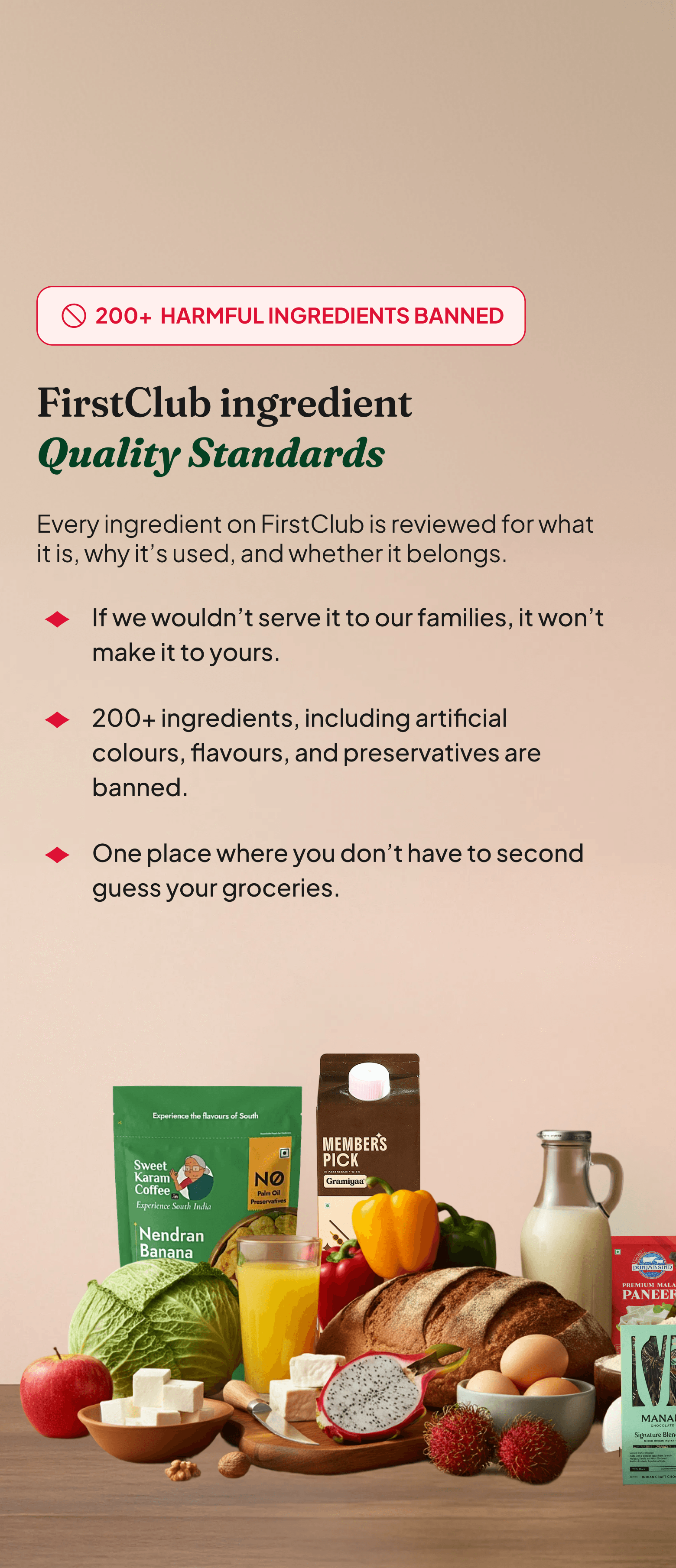 200+ harmful ingredients banned — FirstClub ingredient quality standards